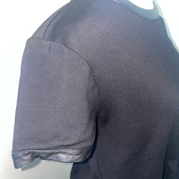 Madewell leather trim peplum top; size large, black - Picture 3 of 6